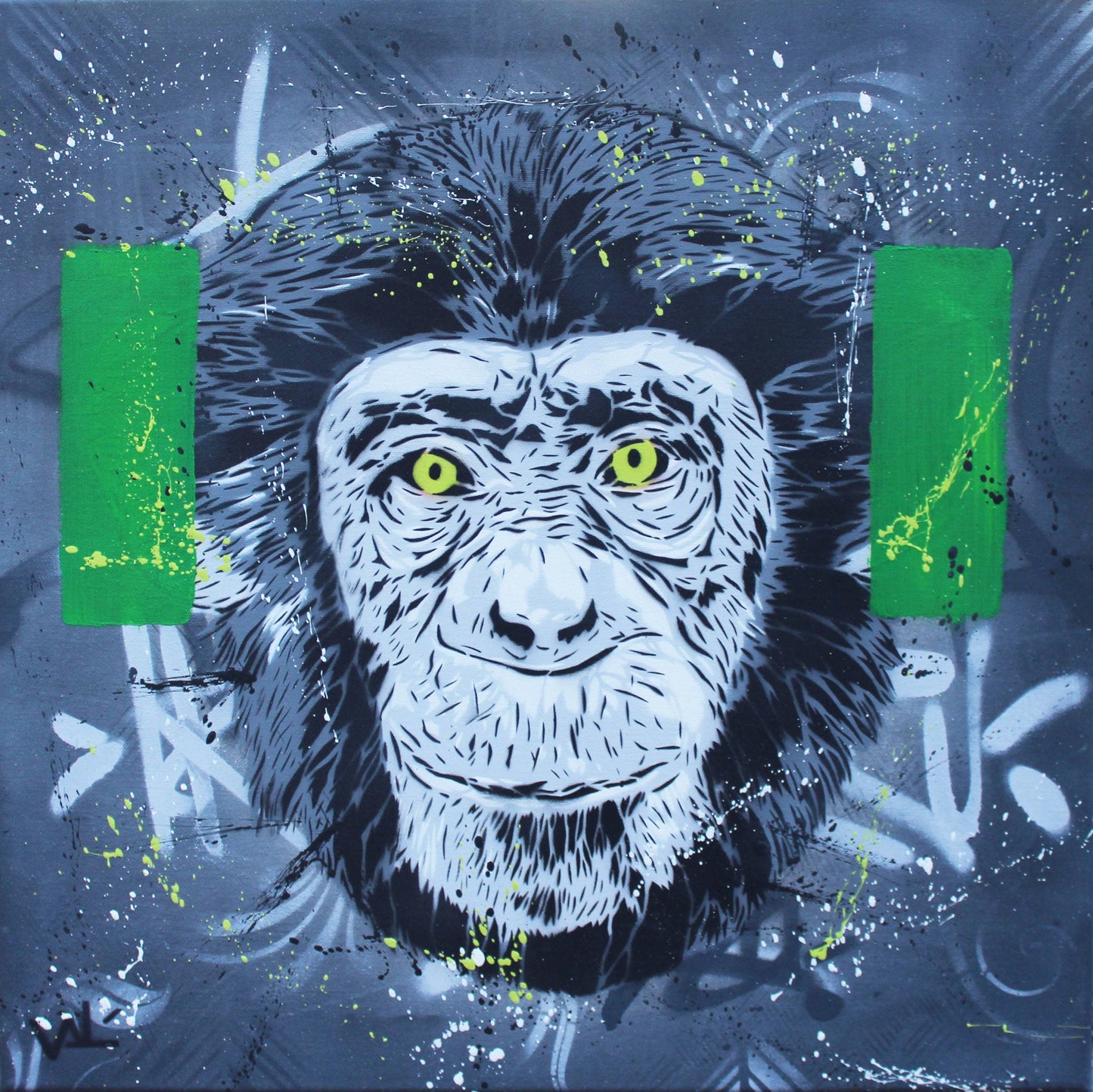 Three Wise Monkeys (Triptych) by Valé Stencil - Signature Fine Art