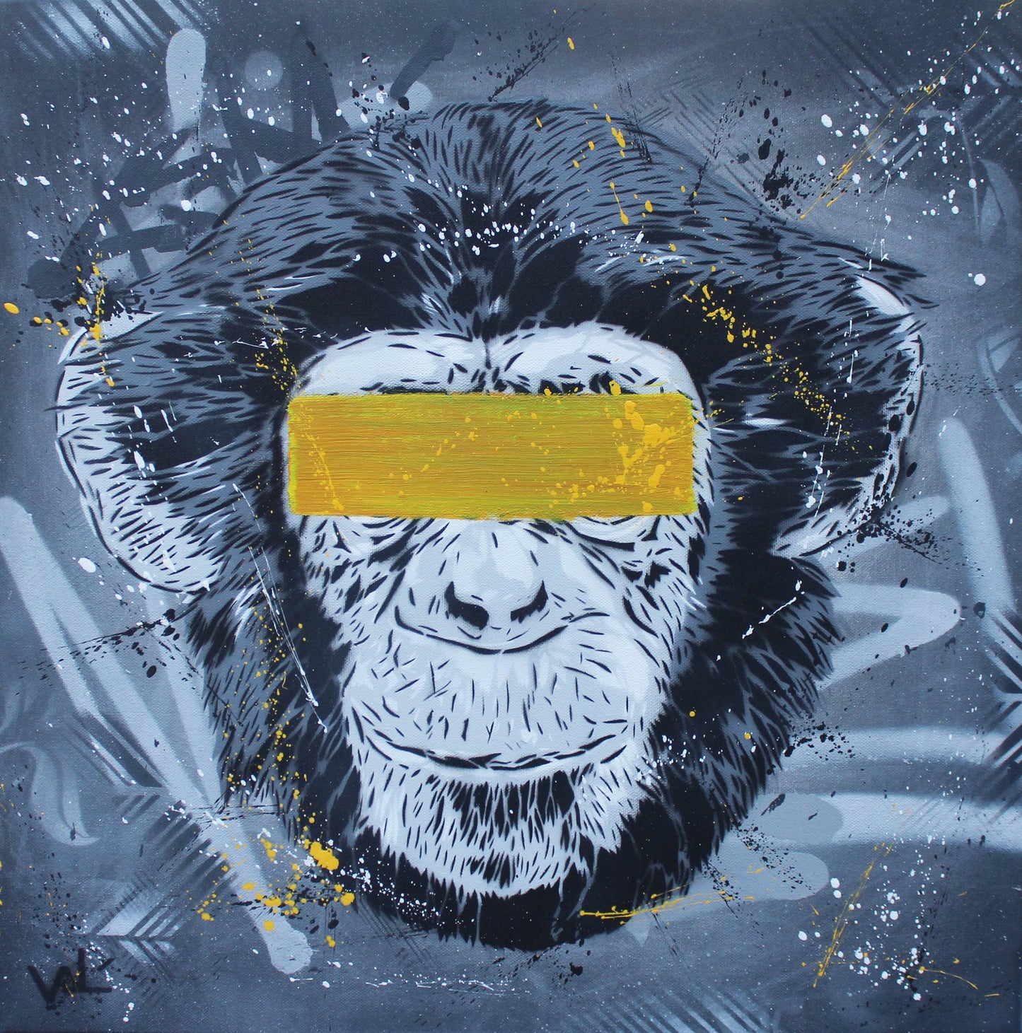 Three Wise Monkeys (Triptych) by Valé Stencil - Signature Fine Art
