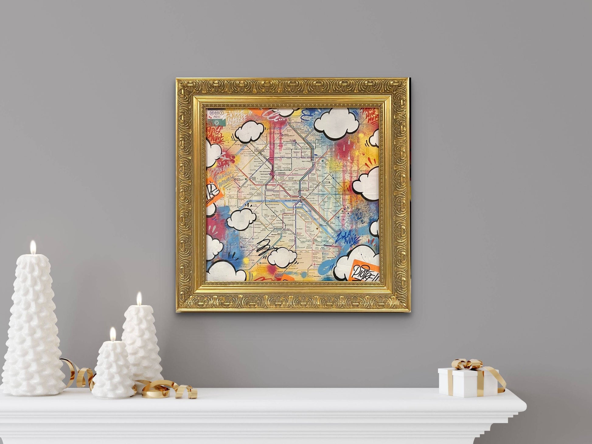 Paris Subway Map (Mixed Media) by Piotre - Signature Fine Art